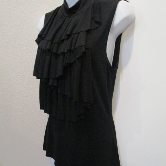 CABLE & GAUGE BLACK PULLOVER SLEEVELESS TOP SM EX COND - Picture 2 of 4